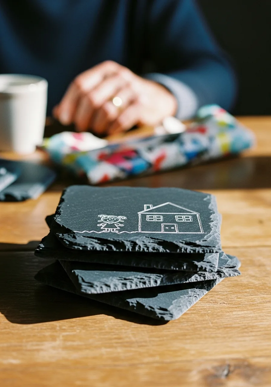 27. Custom Slate Coasters