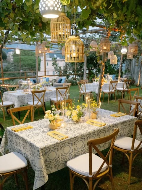 Al Fresco Trellis Dining italian summer party theme ideas