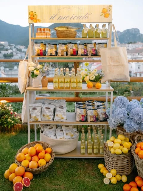 Italian Market Favor Stand italian summer party theme ideas