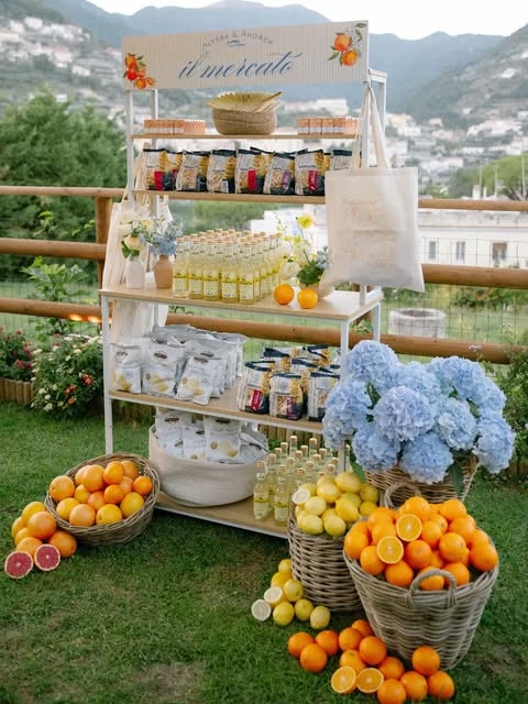 Italian Market Favor Stand italian summer party theme ideas