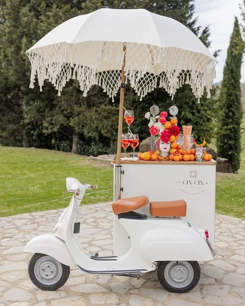 Scooter Beverage Cart italian summer party theme ideas