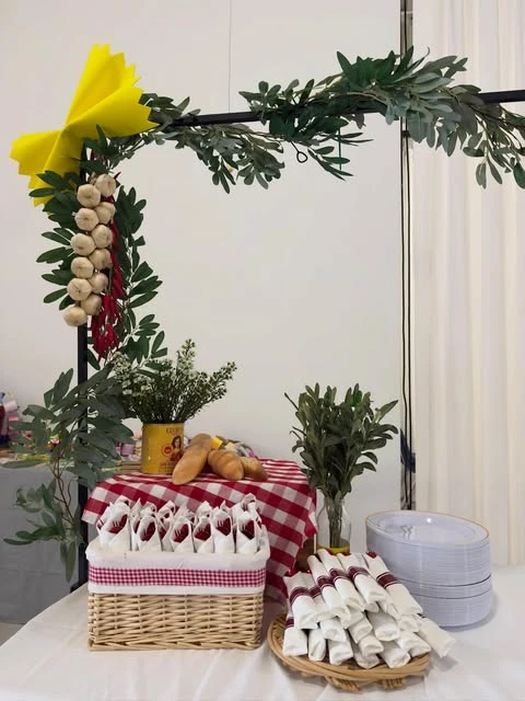 Structured Serving Station italian summer party theme ideas