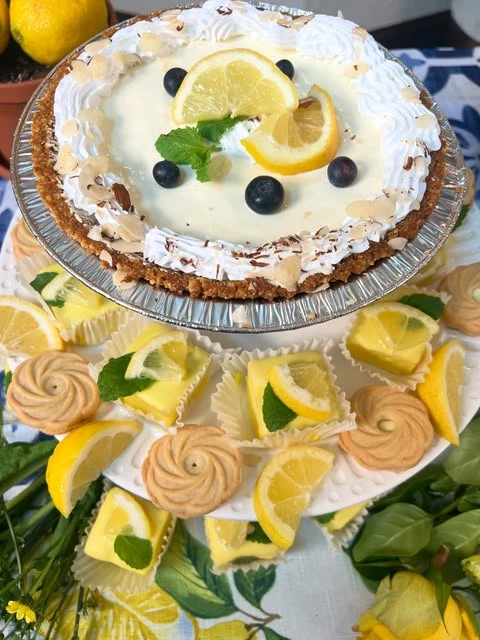 Tiered Pastry Display italian summer party theme ideas