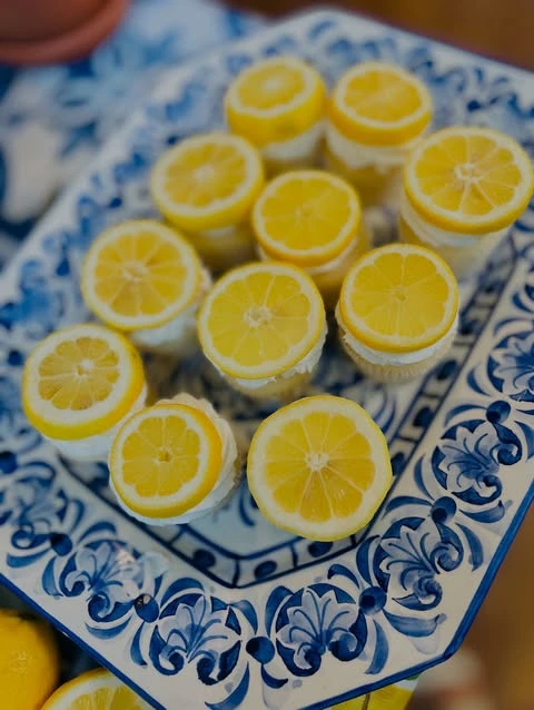 Blue Tiled Trays italian summer party theme ideas