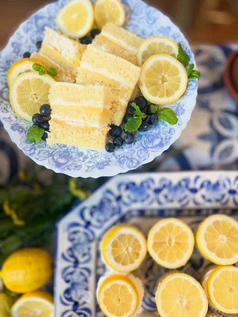 Blue Tiled Trays italian summer party theme ideas