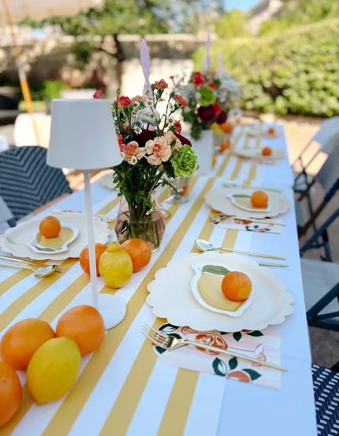 Coastal Cafe Table italian summer party theme ideas