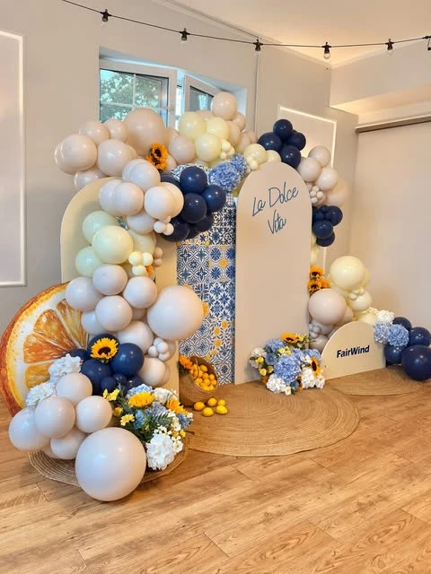 Mediterranean Tile Backdrop la dolce vita party ideas