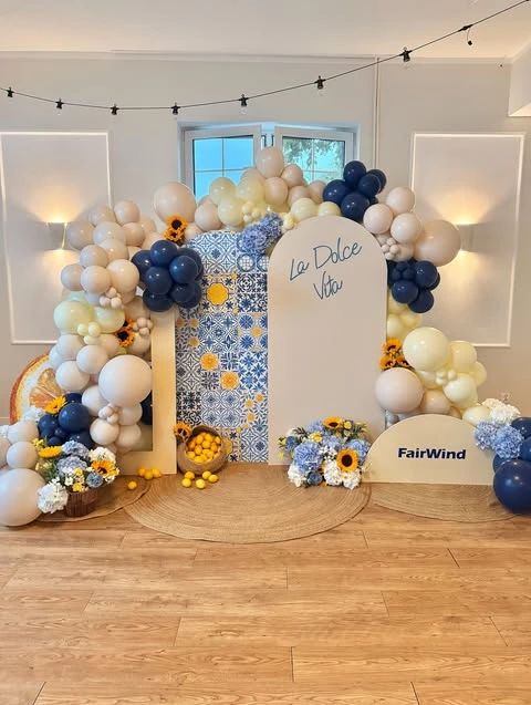 Mediterranean Tile Backdrop la dolce vita party ideas