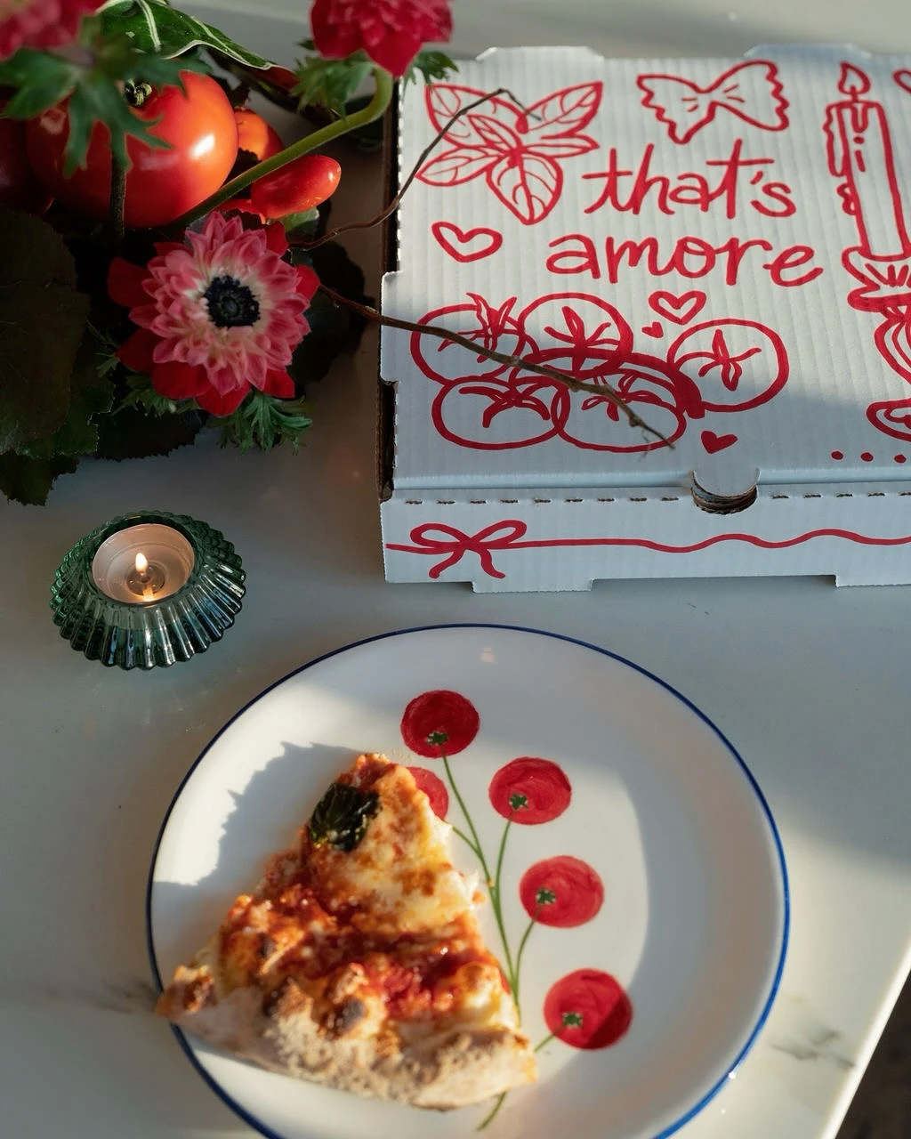 Hand Drawn Pizza Boxes la dolce vita party ideas