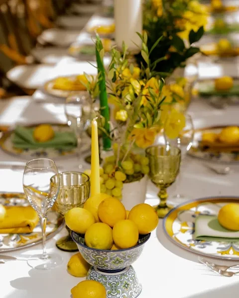 Pedestal Bowl Accents lemon birthday theme ideas