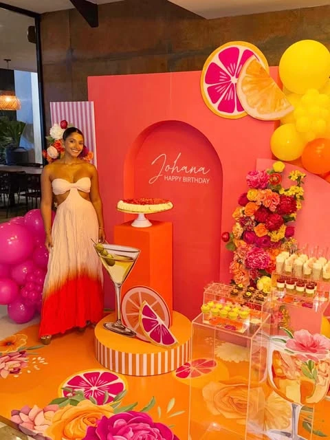 Bright Arch Backdrops lemon birthday theme ideas