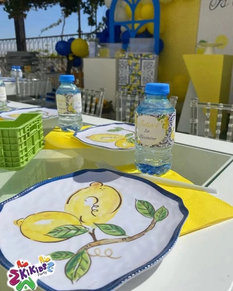 Coordinated Table Settings lemon birthday theme ideas