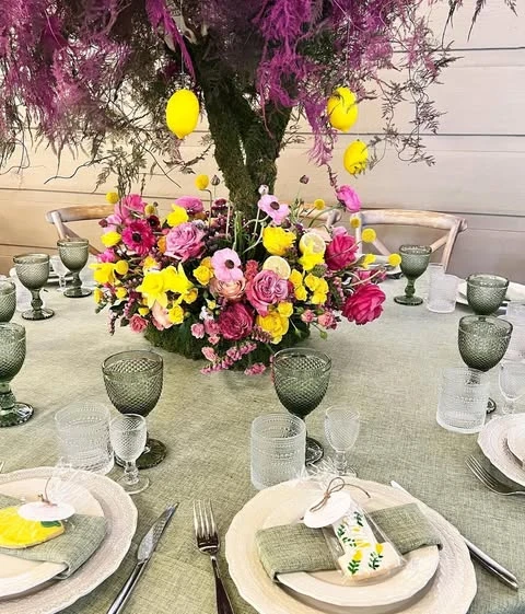 Tree Centerpiece Layouts lemon birthday theme ideas