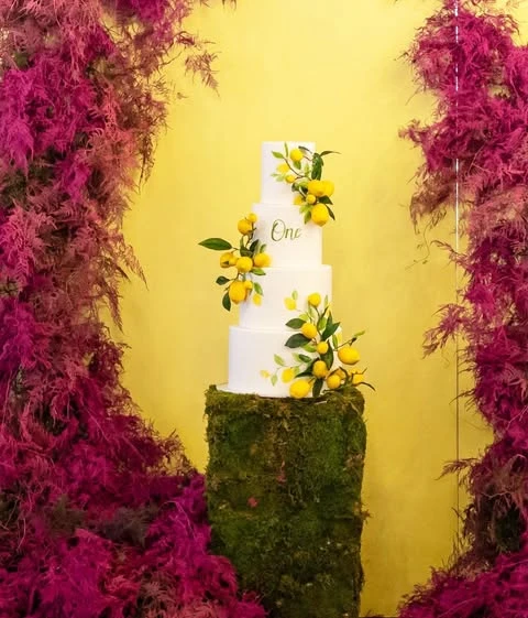 Mossy Dessert Displays lemon birthday theme ideas