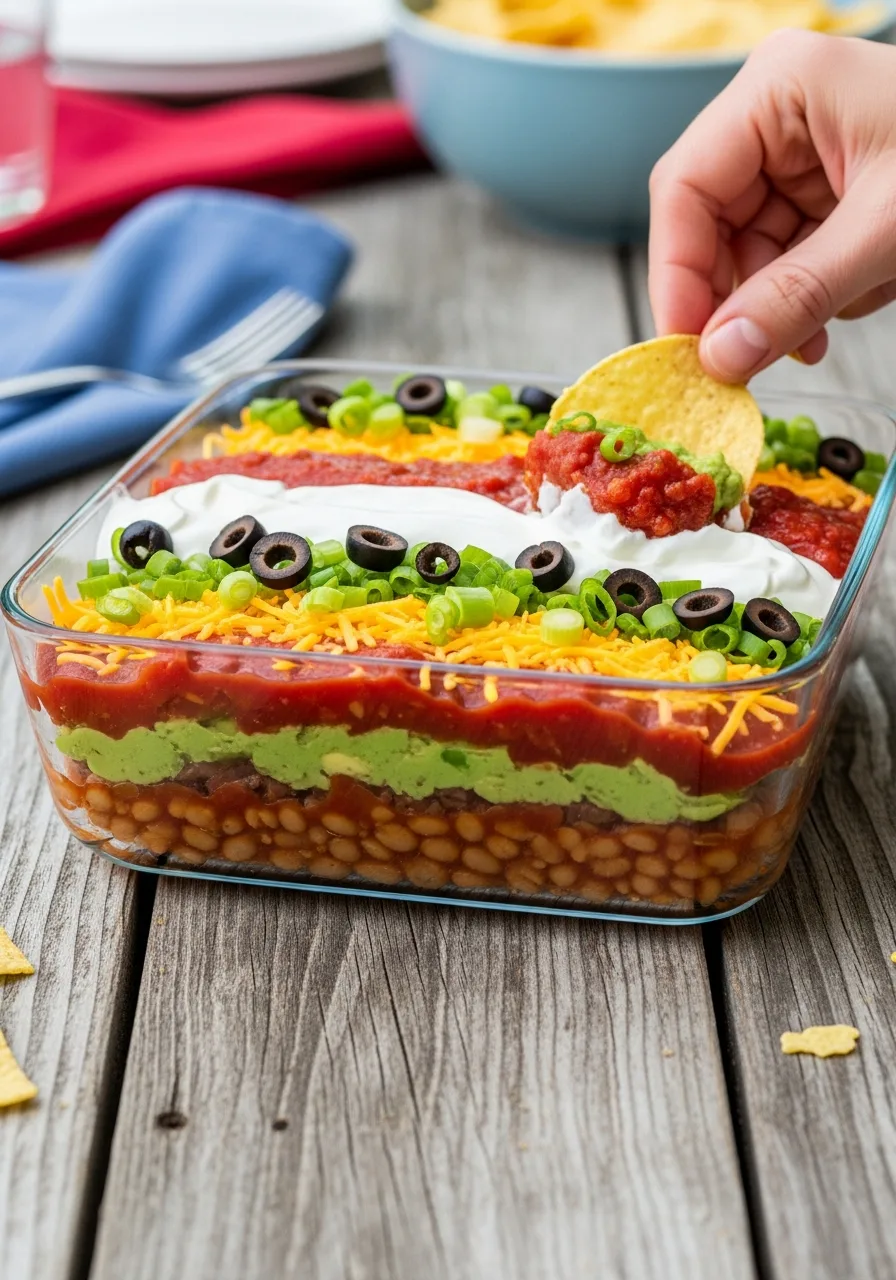 21. Seven Layer Bean Dip