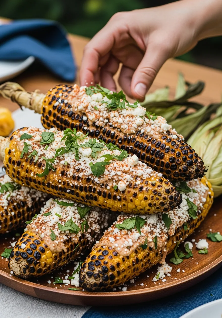 3. Grilled Corn with Cotija