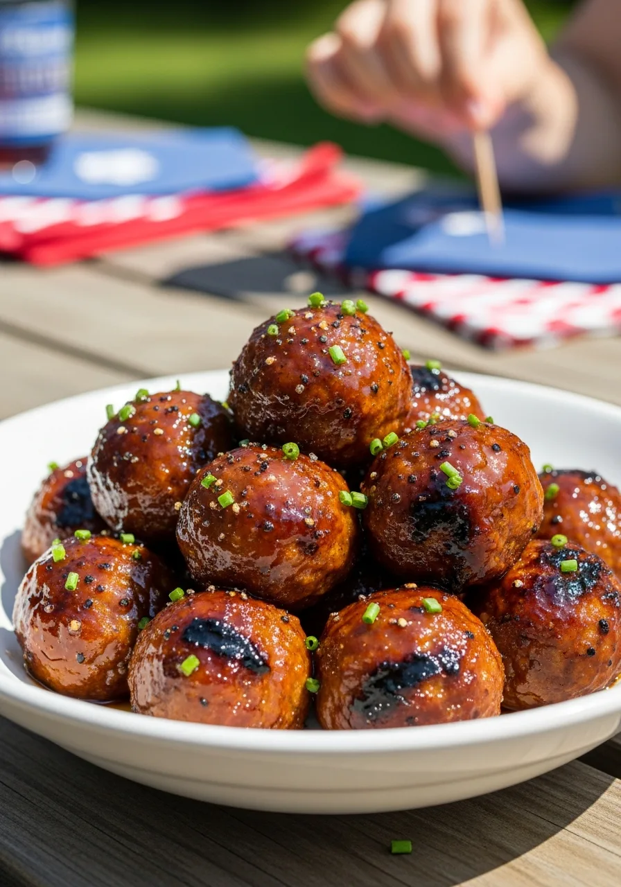 35. Bourbon Glazed Meatballs