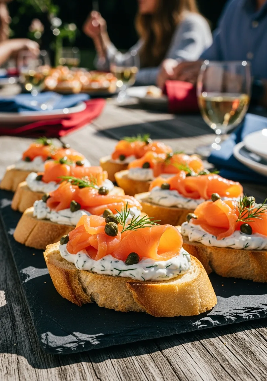 42. Smoked Salmon Crostini
