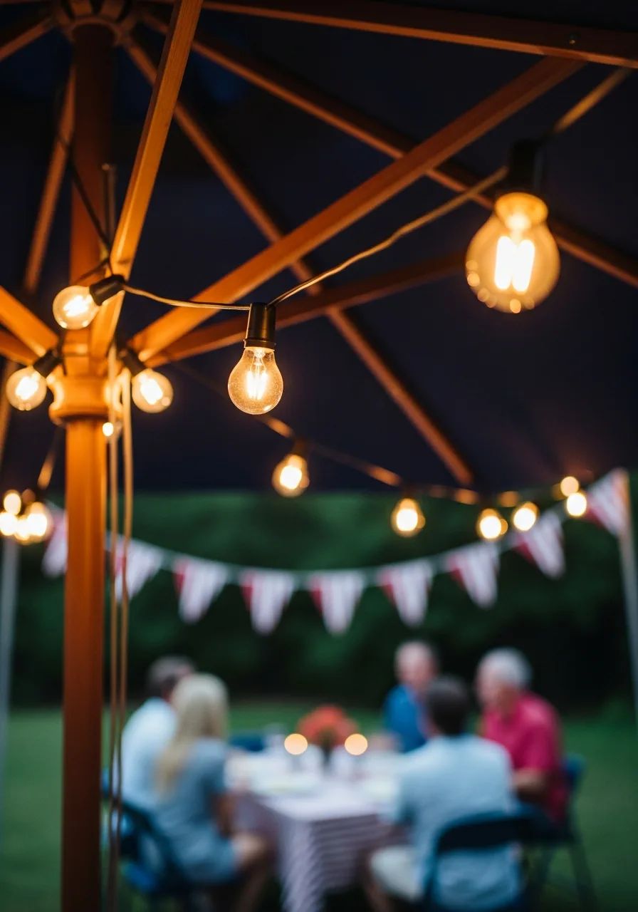 45. Patio Umbrella Lighting