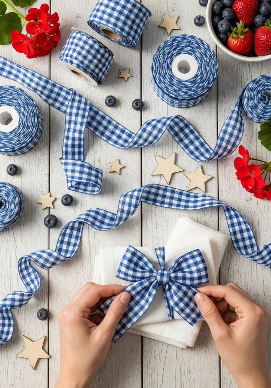 47. Blue Gingham Ribbons