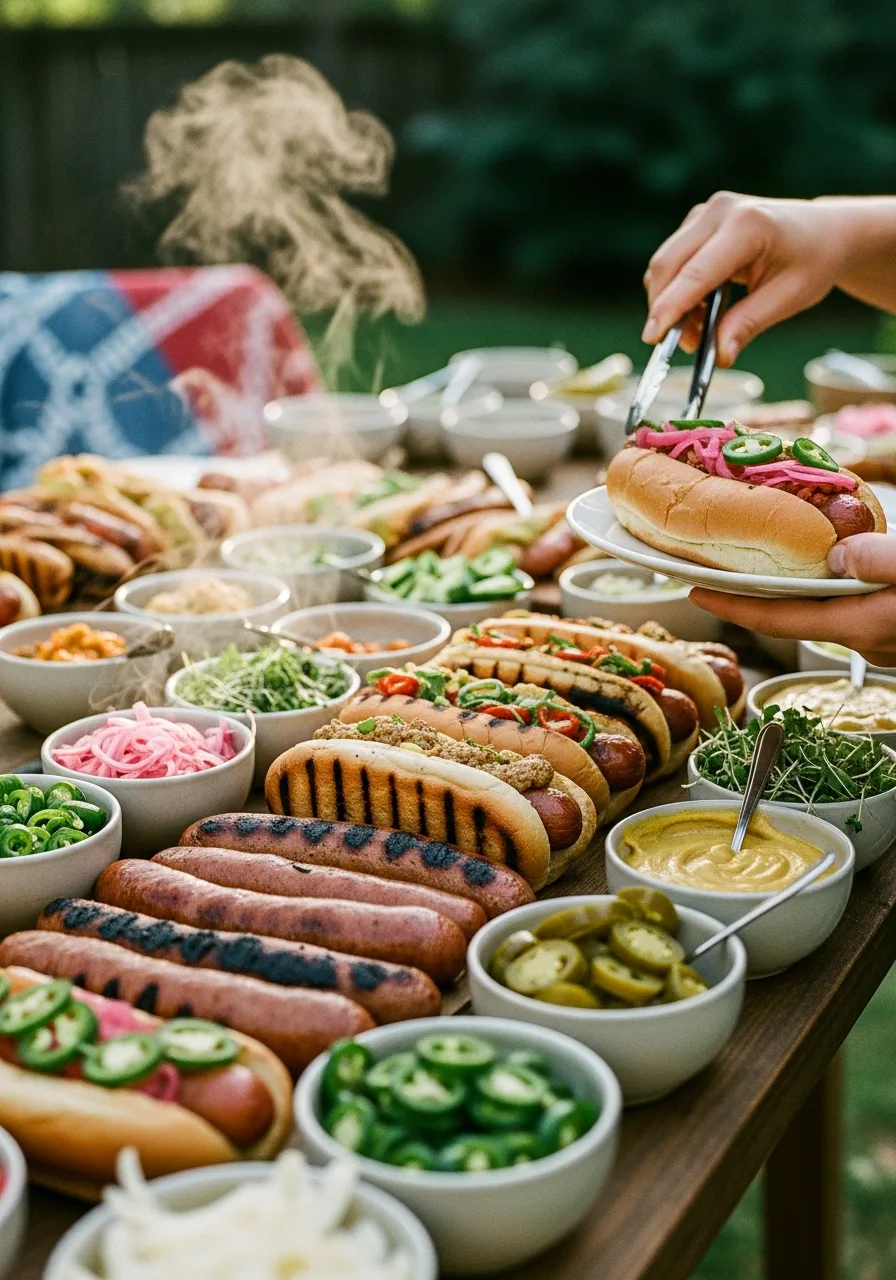5. Gourmet Hot Dog Station