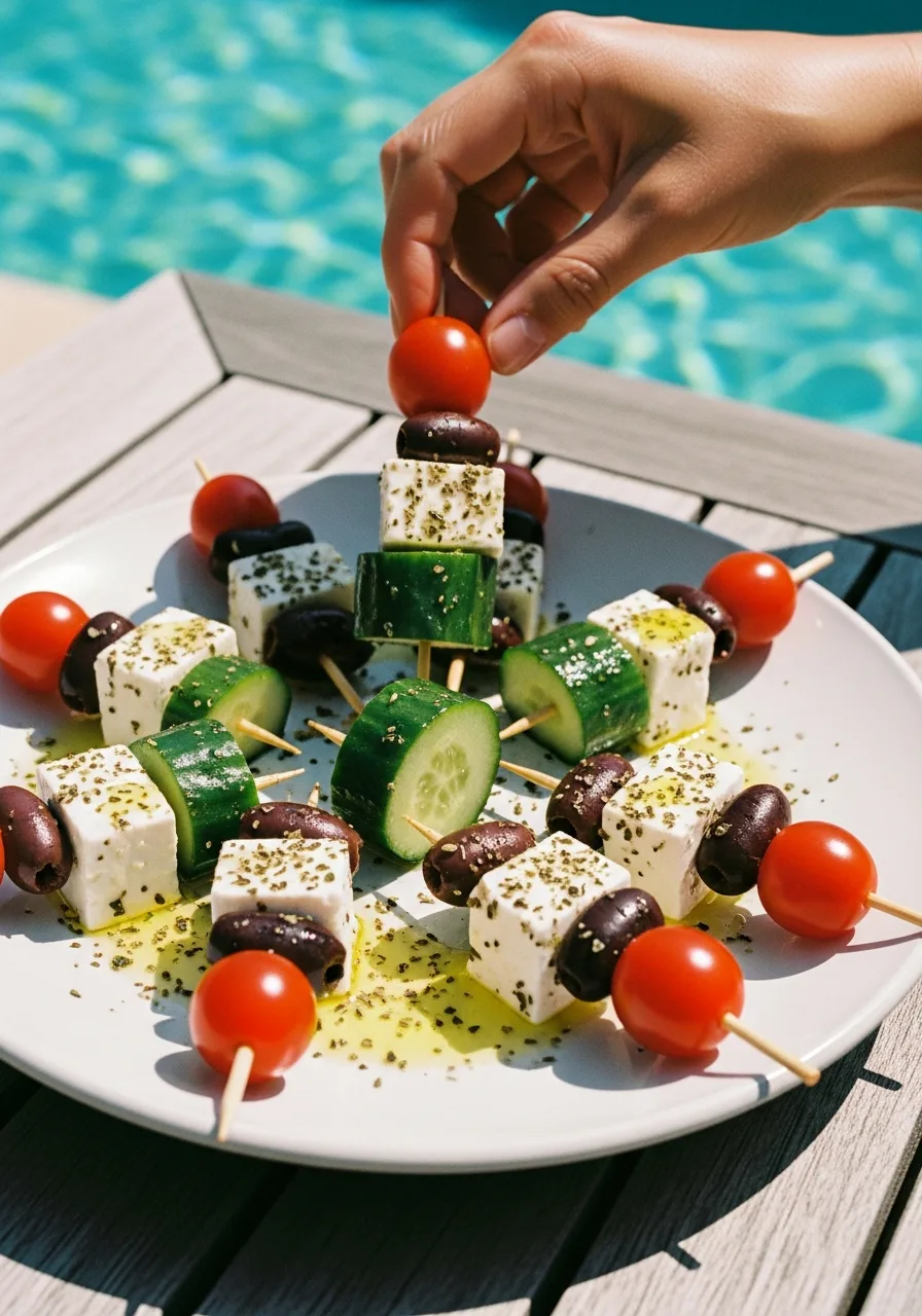 24. Greek Salad Skewers