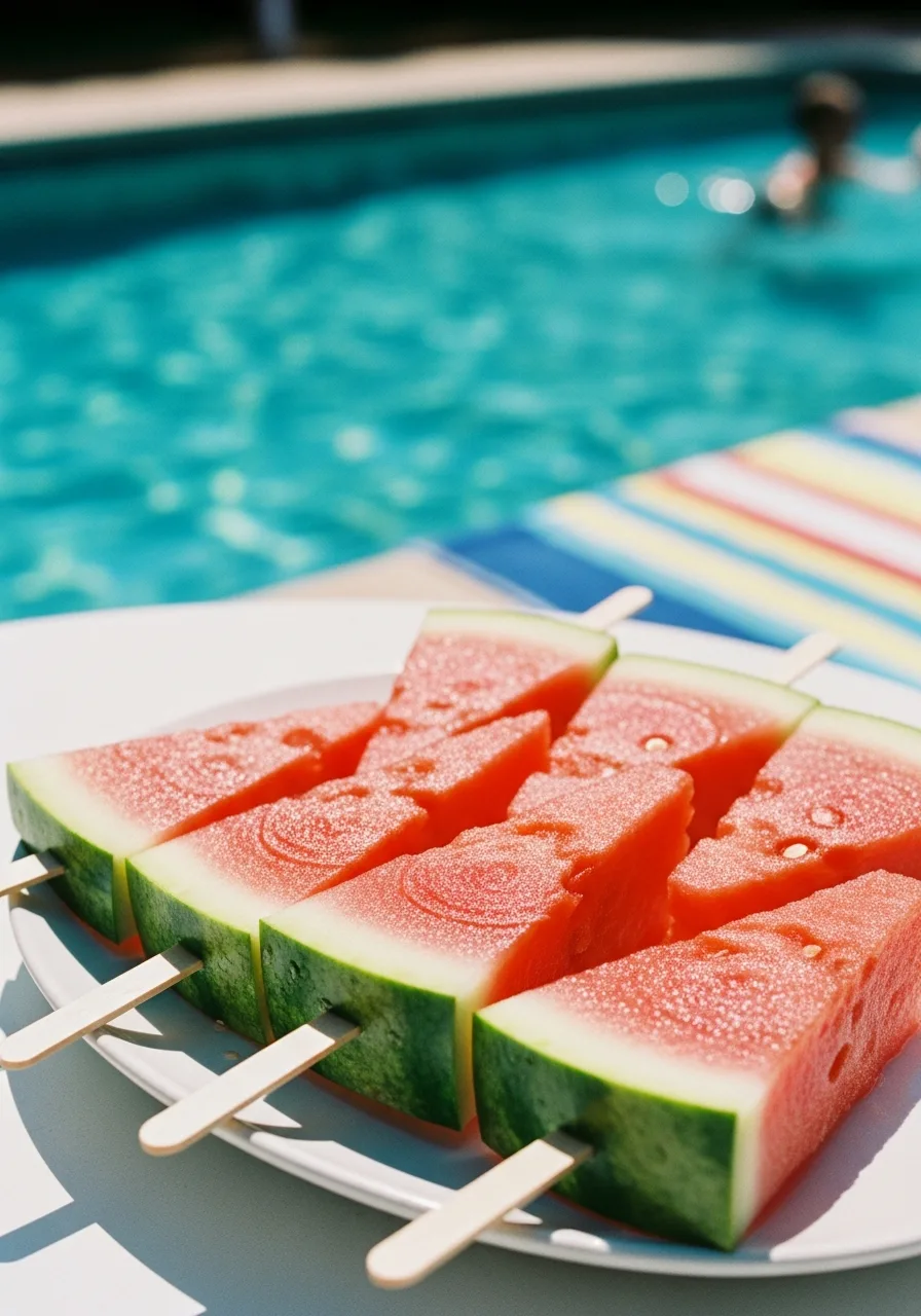 4. Watermelon Wedges on Sticks