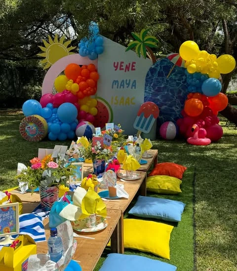 Relaxed Ground Tables splish splash birthday party ideas