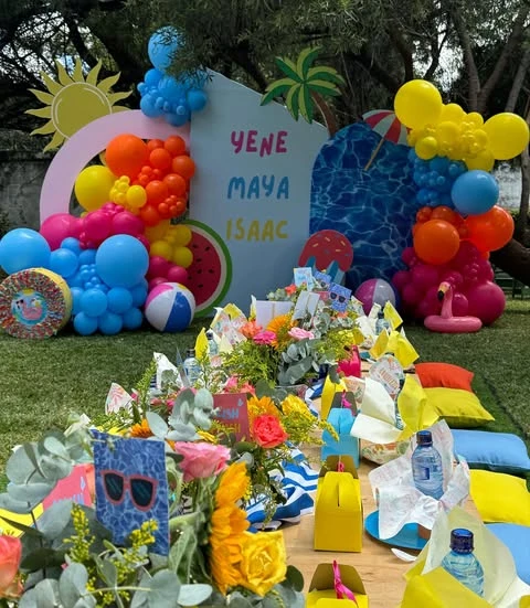 Relaxed Ground Tables splish splash birthday party ideas