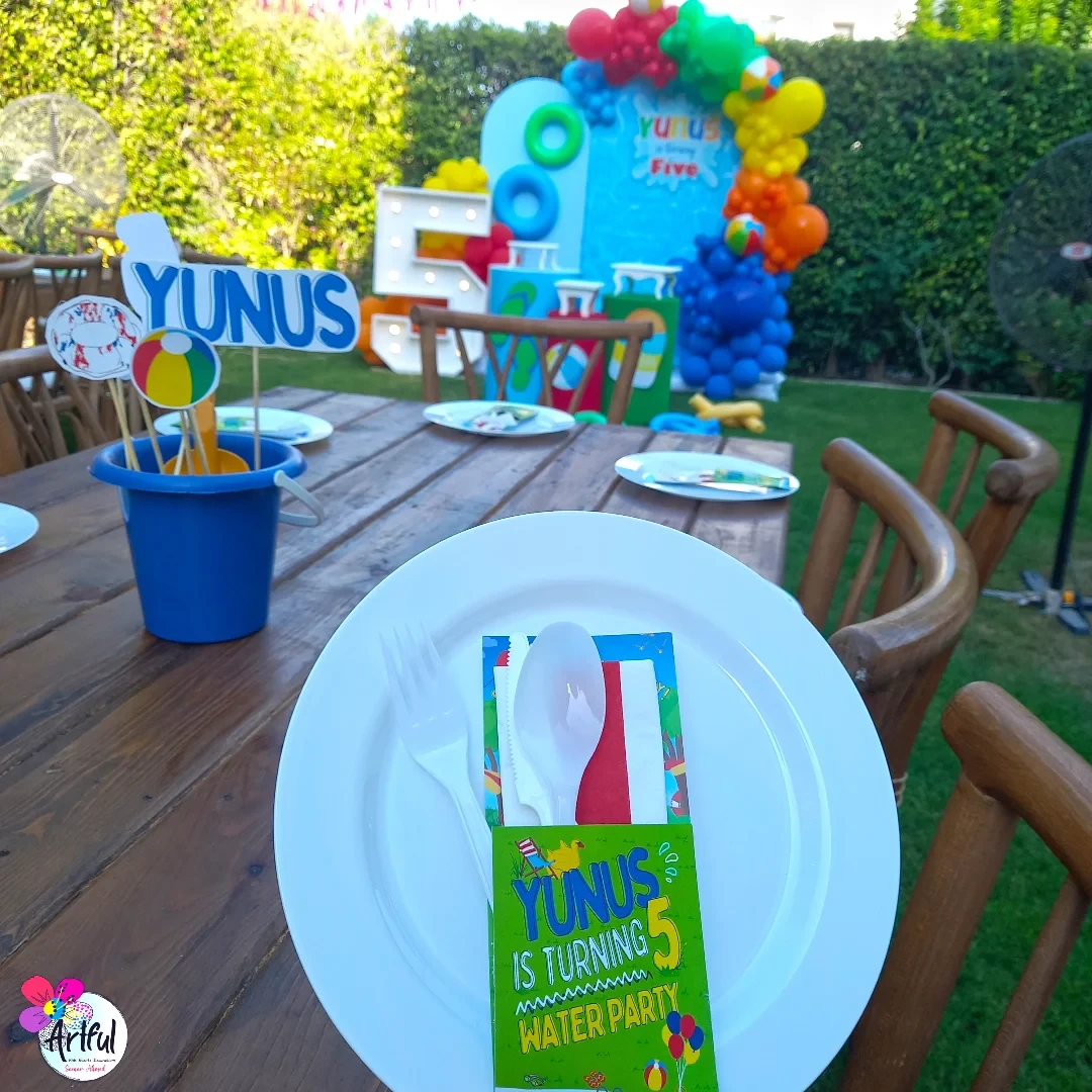 Playful Poolside Tables splish splash birthday party ideas