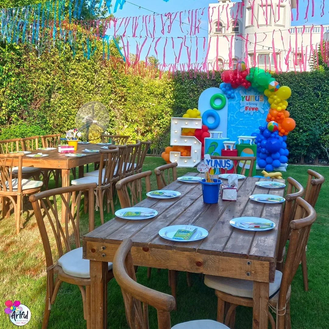 Playful Poolside Tables splish splash birthday party ideas