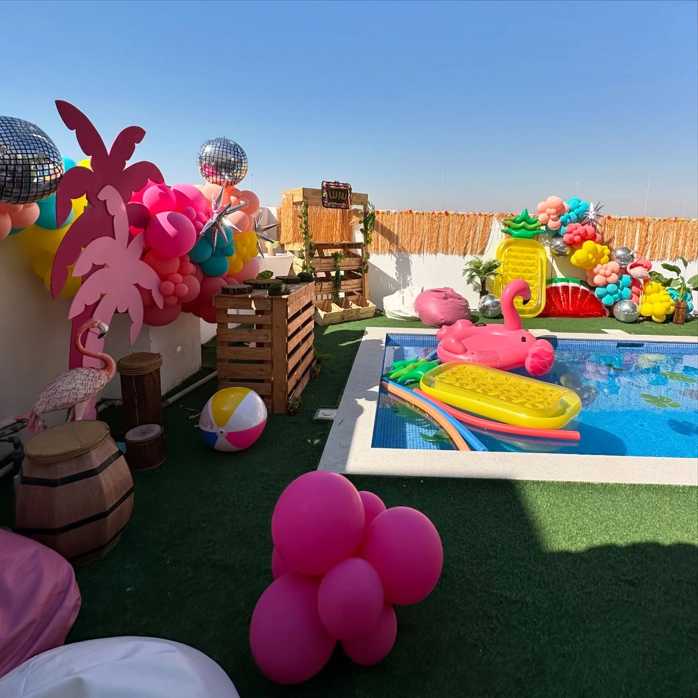 Dimensional Silhouette Wall splish splash birthday party ideas