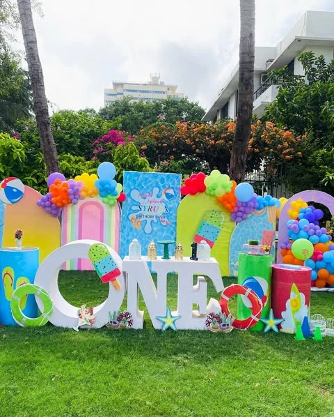 Dimensional Photo Panels splish splash birthday party ideas