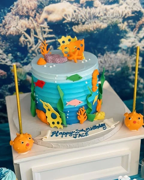 Coral Reef Cake splish splash birthday party ideas