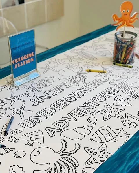 Sea Life Coloring splish splash birthday party ideas
