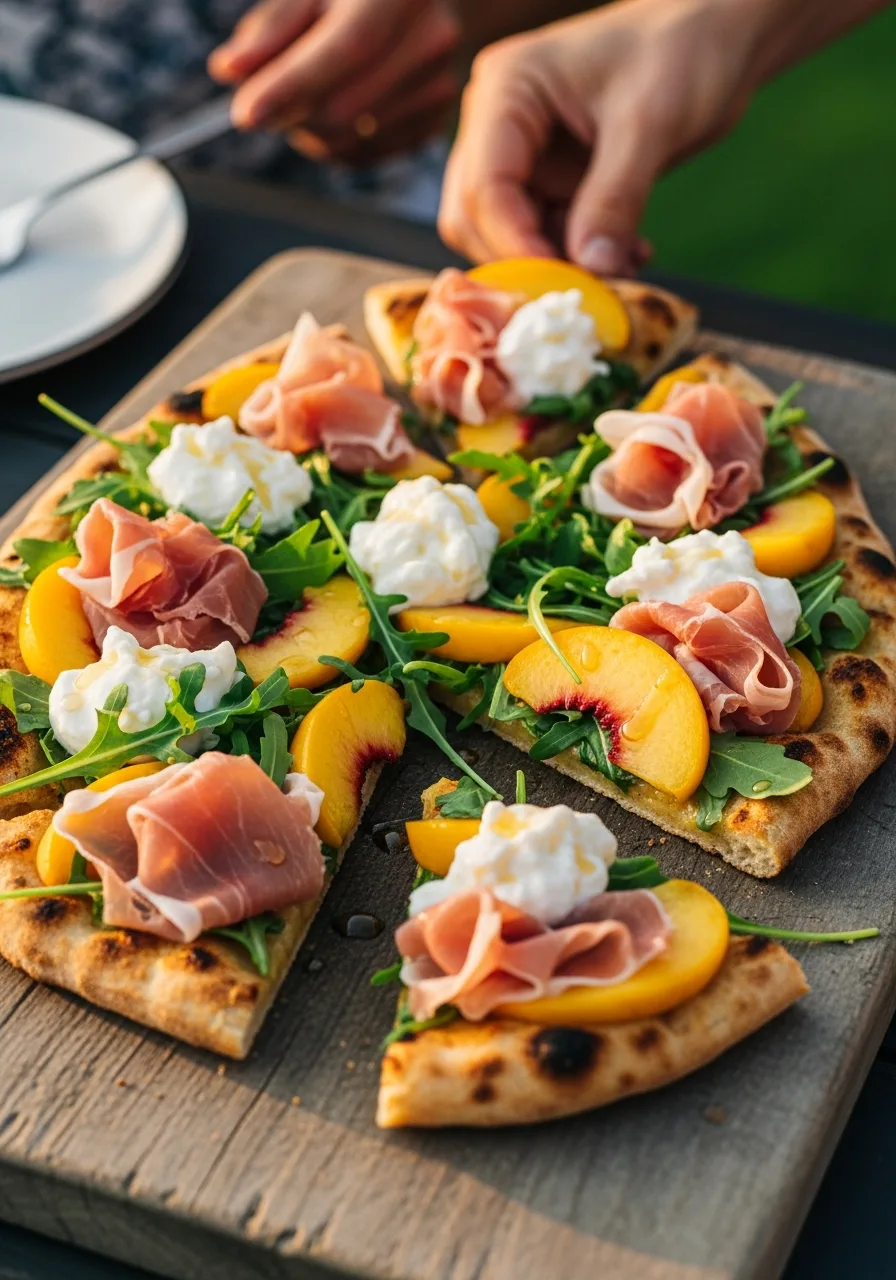 9. Peach and Prosciutto Flatbread