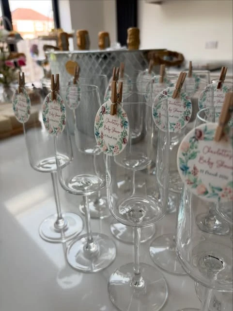 Tagged Drink Station wildflower baby shower theme ideas