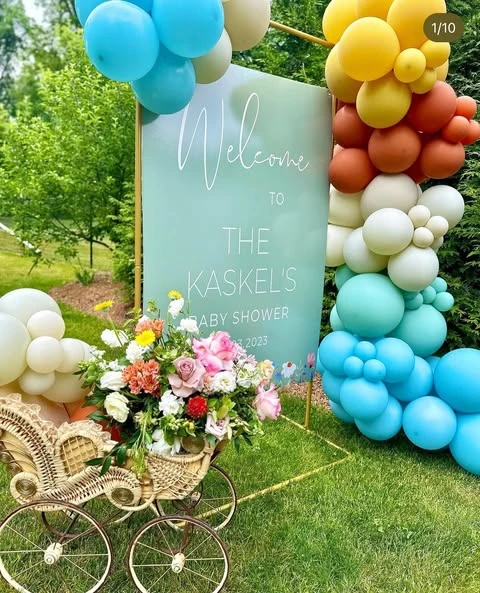 Meadow entrance display wildflower baby shower theme ideas
