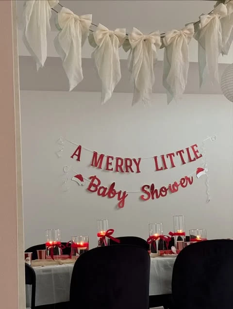 Soft Fabric Garlands winter baby shower ideas