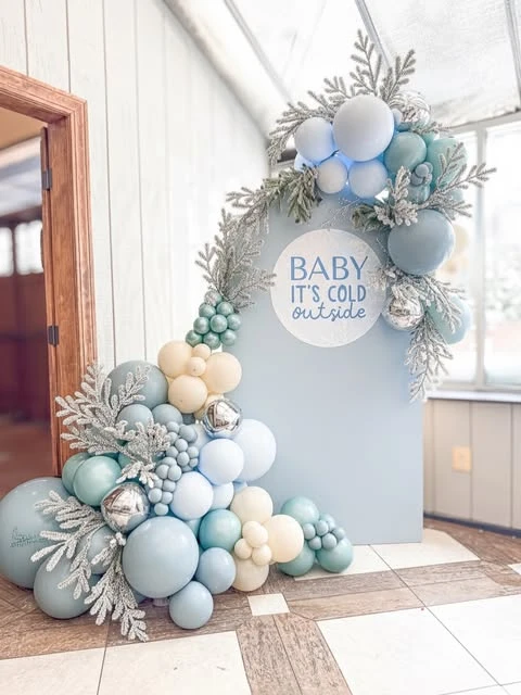 Icy Photo Spot winter baby shower ideas