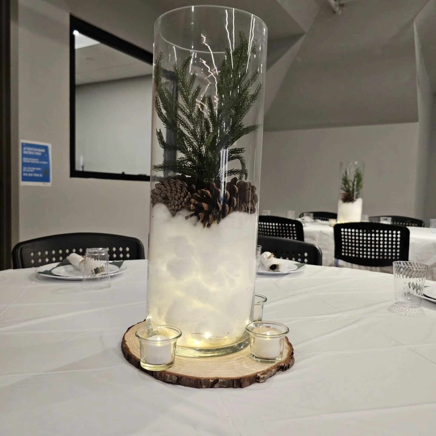 Forest Glass Centerpieces winter baby shower ideas