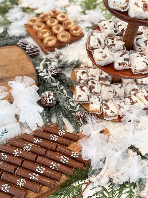 Layered Forest Treats winter baby shower ideas