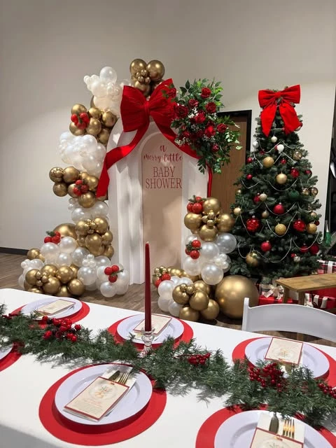 Evergreen Table Accents winter baby shower ideas