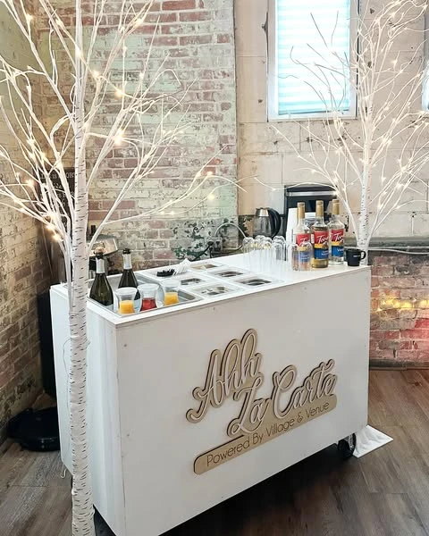 Lighted Beverage Cart winter baby shower ideas