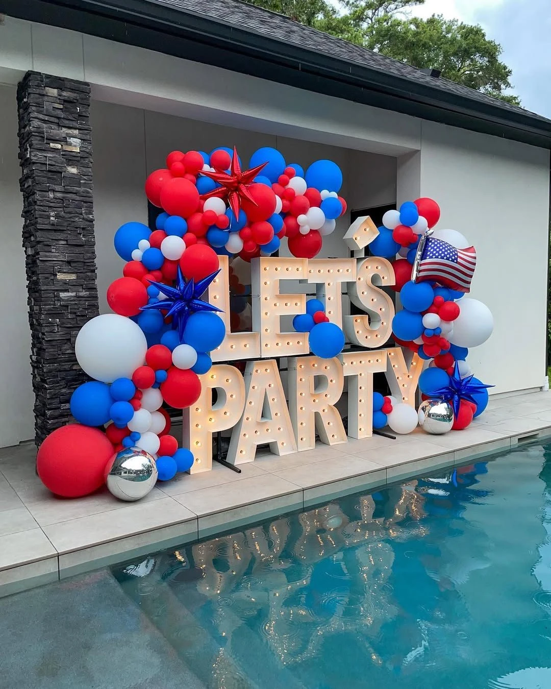 Illuminated Marquee Letter Display 4th of july party ideas