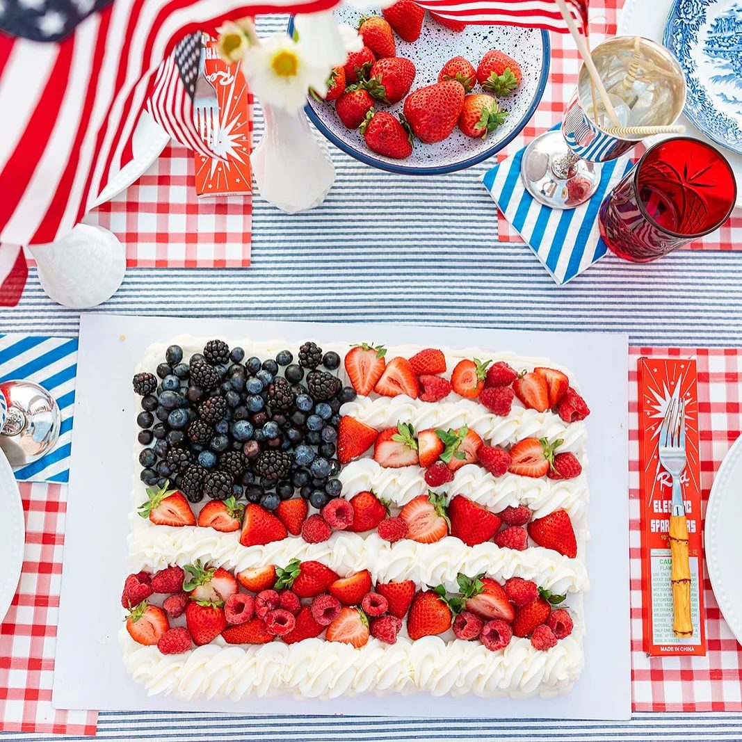 Fresh Berry Flag Cake 4th of july party ideas