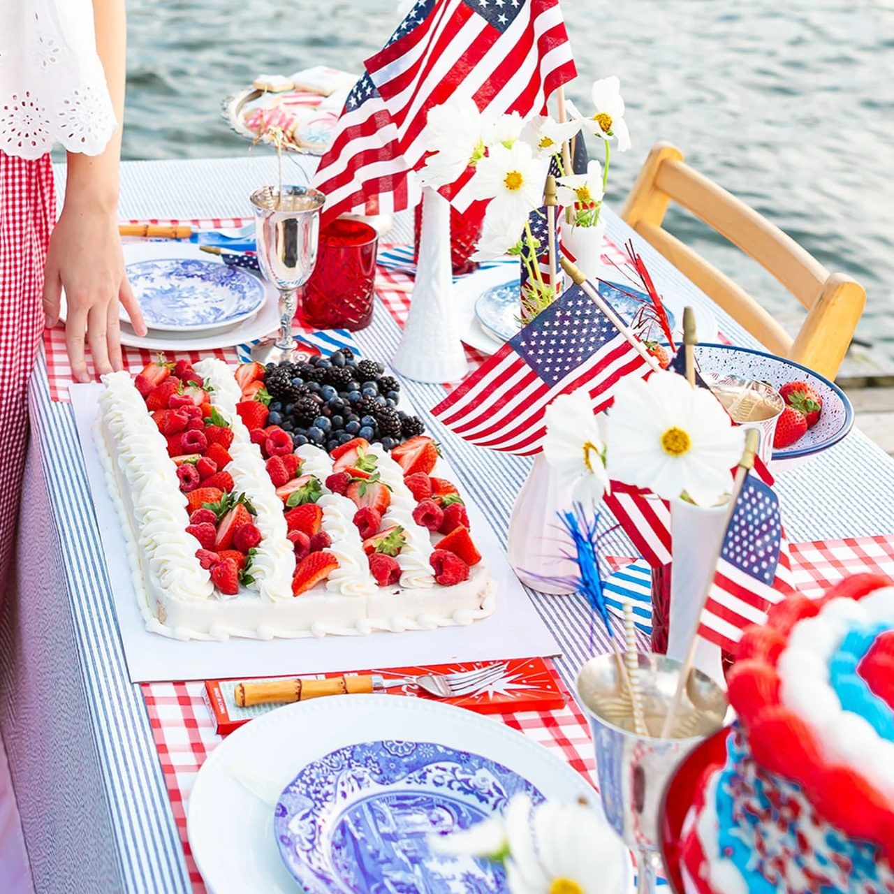 Fresh Berry Flag Cake 4th of july party ideas