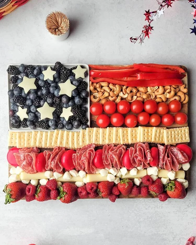 Flag-Themed Snack Platter 4th of july party ideas