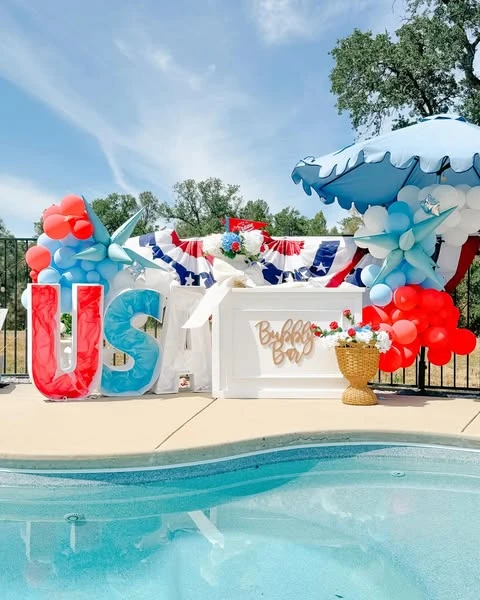 Poolside Bubbly Bar 4th of july party ideas