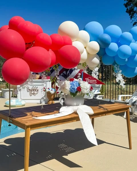 Elevated Balloon Garland 4th of july party ideas